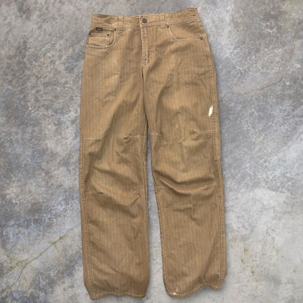 Kuhl Double Knee Twill Hiking Pants Mens 32x32 Tan Workwear Utility Heavy Duty